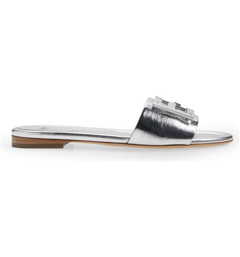 fendi slides silver